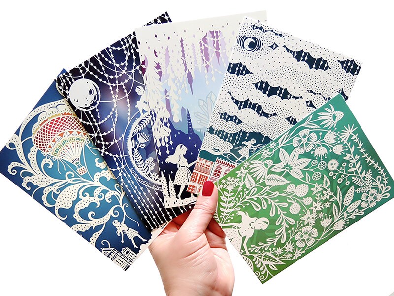 Postcard Set 5 Unique Art Postcards Prints of Original Etsy UK