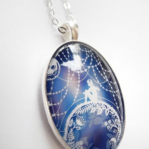 Stargazer Necklace Papercut Illustration Pendant with 24 Silver Chain image 3