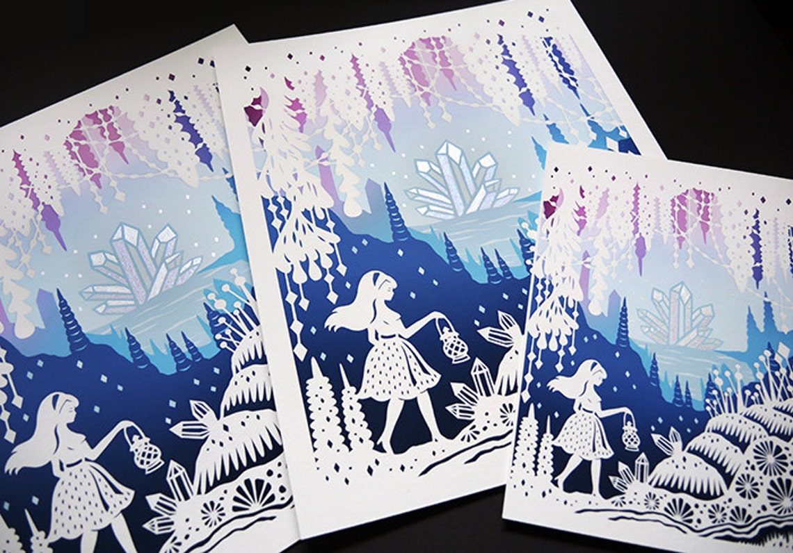 Crystal Cave 5x7 Print Handembellished Fine Art Print Etsy