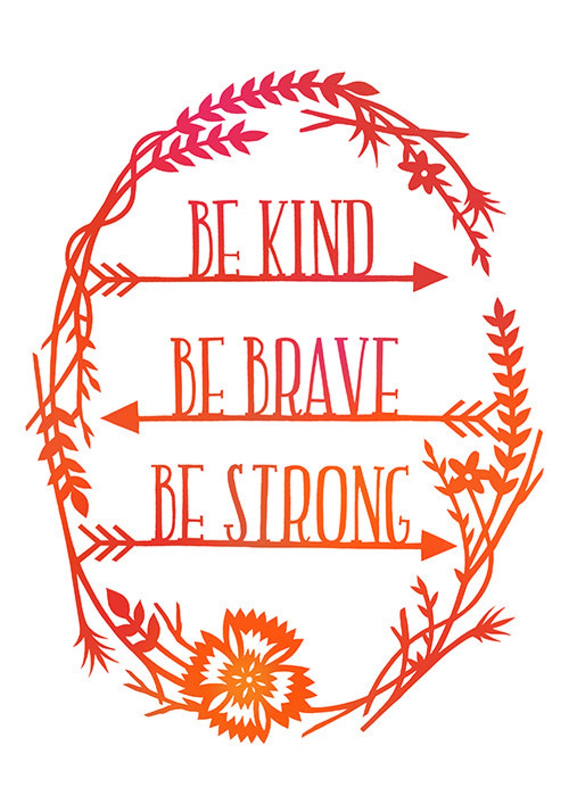 Be Brave Print of Original Papercut Illustration 5x7 | Etsy