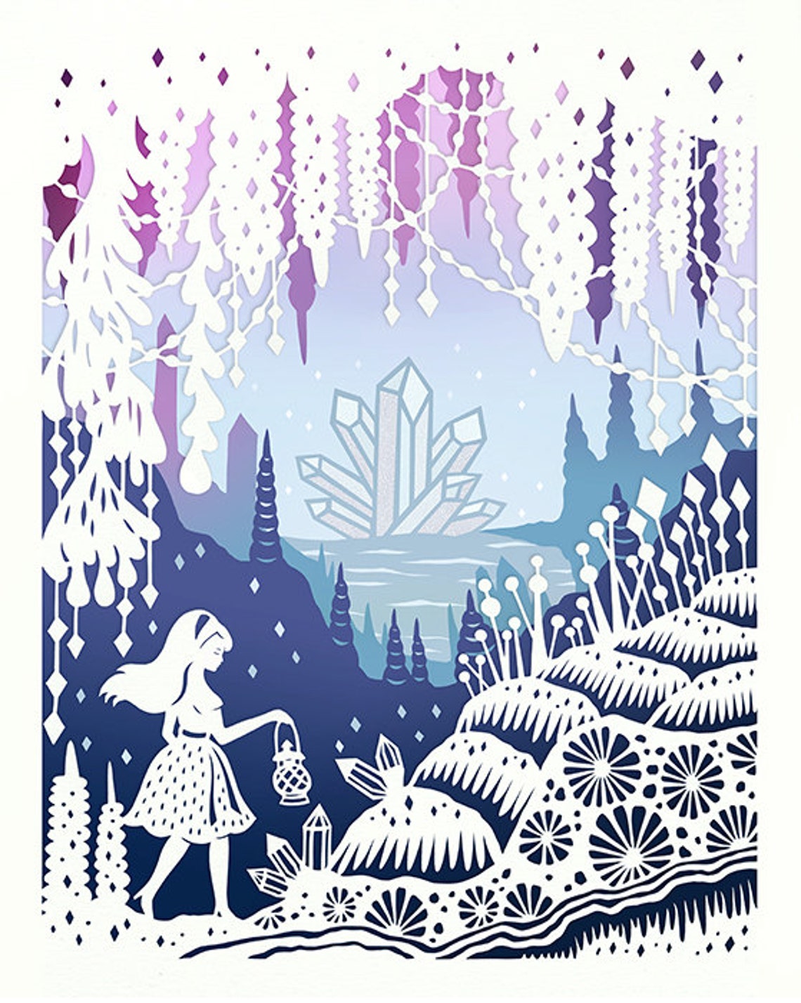 Crystal Cave 5x7 Print Handembellished Fine Art Print Etsy