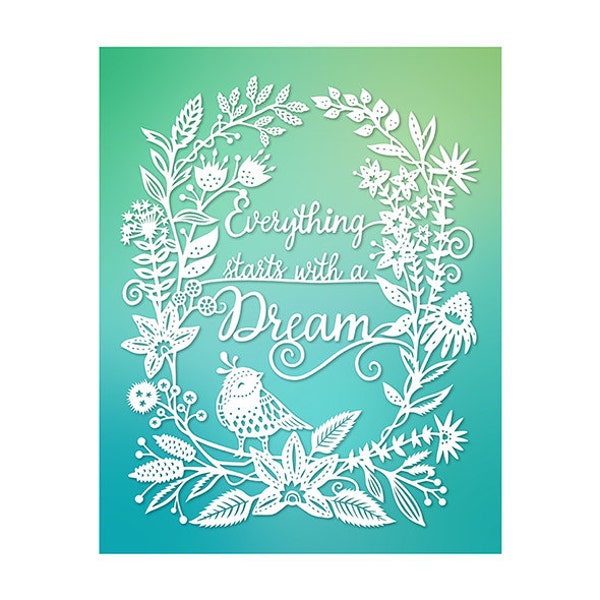 Dream - 5x7 Print - Original Papercut Illustration - Fine Art Print