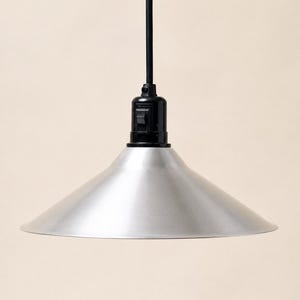 Vintage IKEA LYRA Plug-In Pendant Lamp | Brushed Aluminum Swedish Hanging Light