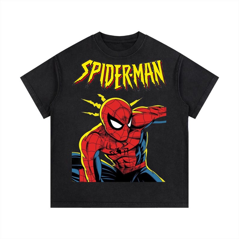 Spider-Man Comic Graphic T-shirt – 100% katoen, korte mouw, casual streetwear afbeelding 1