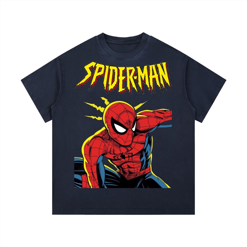 Spider-Man Comic Graphic T-shirt – 100% katoen, korte mouw, casual streetwear afbeelding 3