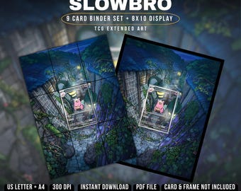 Arte para exibição de fichário Slowbro TCG | Impressão de arte de parede com ilustração ampliada (Download digital)