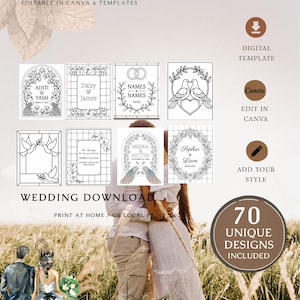 Faux Stained Glass Wedding Welcome Sign Template • Editable DIY Pattern • Printable Event Decor