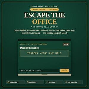 Virtual Escape Room Team Building Game | Office Party Activity (Digital Download)