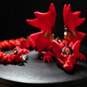 Deadpool & Wolverine Articulated Crystal Dragon, Red or Yellow Flexi Fidget Dragon, 3D Printed Poseable Desk Toy, Made to Order