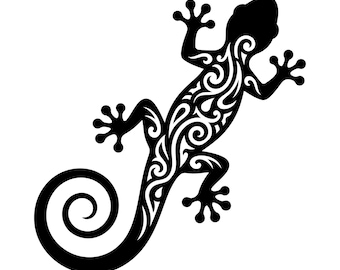 Gecko SVG Digital Download, Lizard Outline Cut File, Reptile Silhouette PNG, Cricut SVG, Laser Cut File, Animal Clipart, Minimalist