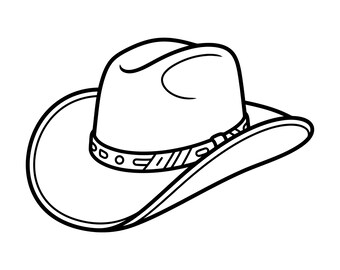 Cowboy Hat SVG PNG Cut File, Western Hat Cricut Design, Country Silhouette Clipart,Instant Download, Commercial Use, Minimalist