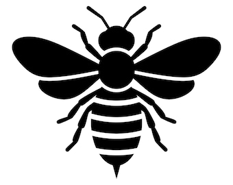 Bee Svg, Bee Clipart, Black and White Bee Vector File, Bee Svg, Bee Cut Files for Silhouette, Instant Download, Commercial Use