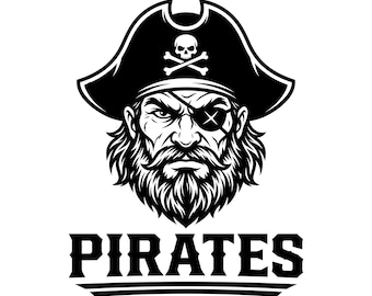 Pirates svg Sport Team Logo SVG, PNG, Dxf, Pirates Baseball, Basketball, Football, Soccer Design Silhouette Cricut Pirates Instant download
