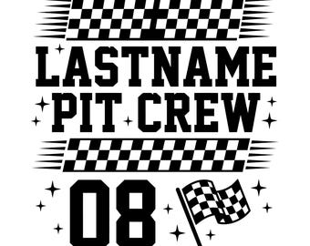 Racing Pit Crew SVG PNG, Checkered Flag Car Racing Digital Download, Custom Black and White Design, Minimalist