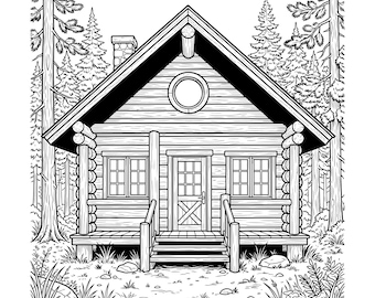 Rustic Log Cabin SVG, Black & White Vector File for Laser Cutting, Perfect Crafting Design, Art Decor, Digital Download, Minimalist
