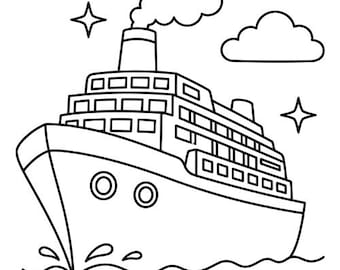Cruise Ship Svg, Ship Svg Cut Files For Cricut, Cruse Ship Cut File, Digital Download, Commercial Use,Cut Files for Silhouette, Minimalist