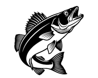 Walleye Svg, Walleye Vector File, Walleye Clipart, Marine Animal Svg, Walleye Fishing Svg, Cut Files for Silho uette, Instant Download