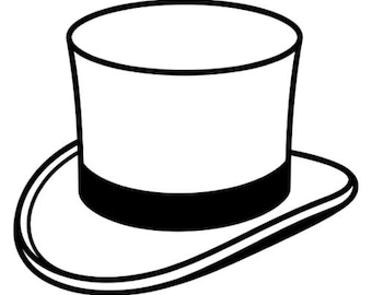Classic Top Hat Svg, Magician, Hat, Gentleman Silhouette, Steampunk Clipart, Digital Download, Minimalist