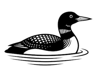 Simple Loon Bird in Water svg, tshirt, eps, vector graphic svg cut print dye sub laser engrave digital files commercial use, Minimalist