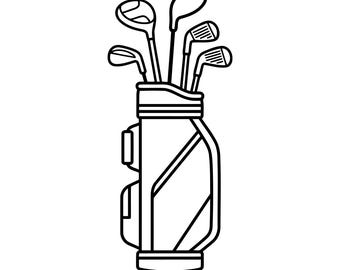 Sac de golf Svg, fichier vectoriel de sac de golf, fichier vectoriel de sac de golf, clipart golf, vecteur fichier coupé pour Cricut, usage commercial, téléchargement numérique