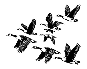 Flying Geese SVG, Birds DXF, Goose PNG, Geese Cut File, Clipart, Digital File, Svg File, Silhouette, Instant Download, Minimalist