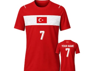Customized Turkiye Soccer Fan 3D T-Shirt Custom Name Number Football Jersey Red Tee