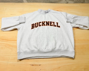 Bucknell Wrestling Mom Mockneck Sweatshirt, Bison Applique Varsity Crewneck