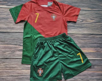 Portugal Kid's Uniform, Soccer Outfit, Jersey and Shorts, FootBall Uniform, Unbranded , Vintage Retro