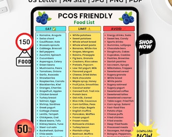 Lista produktów spożywczych dla osób z PCOS do druku | Dieta na równowagę hormonalną | Lista produktów dla osób z insulinoopornością | Tabela produktów spożywczych o działaniu przeciwzapalnym | Produkty o niskim indeksie glikemicznym