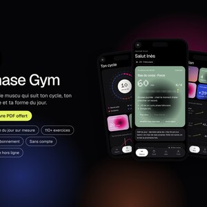 Phase Gym: Fitness app that tracks your cycle + free PDF book | Women's fitness planner | Gym program and cycle tracking