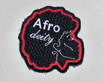 Afro-deity embroidered patch