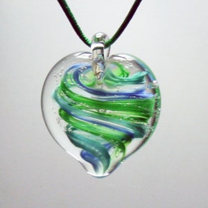 Memorial Glass Heart Pendant: Cremation Ashes Pet Keepsake