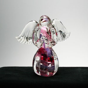 Memorial Glass Classical Angel Paperweight, Cremation Ashes, Pet, Contact Us at www.kevinfultonglass.com For Other