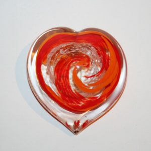 Memorial Glass Heart Paperweight, Cremation Ashes, Pet, Contact Us at www.kevinfultonglass.com For Other image 2