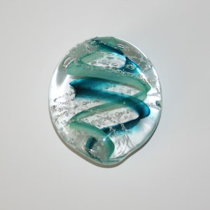 Memorial Glass Oval Touchstone: Cremation Ashes Pet Keepsake