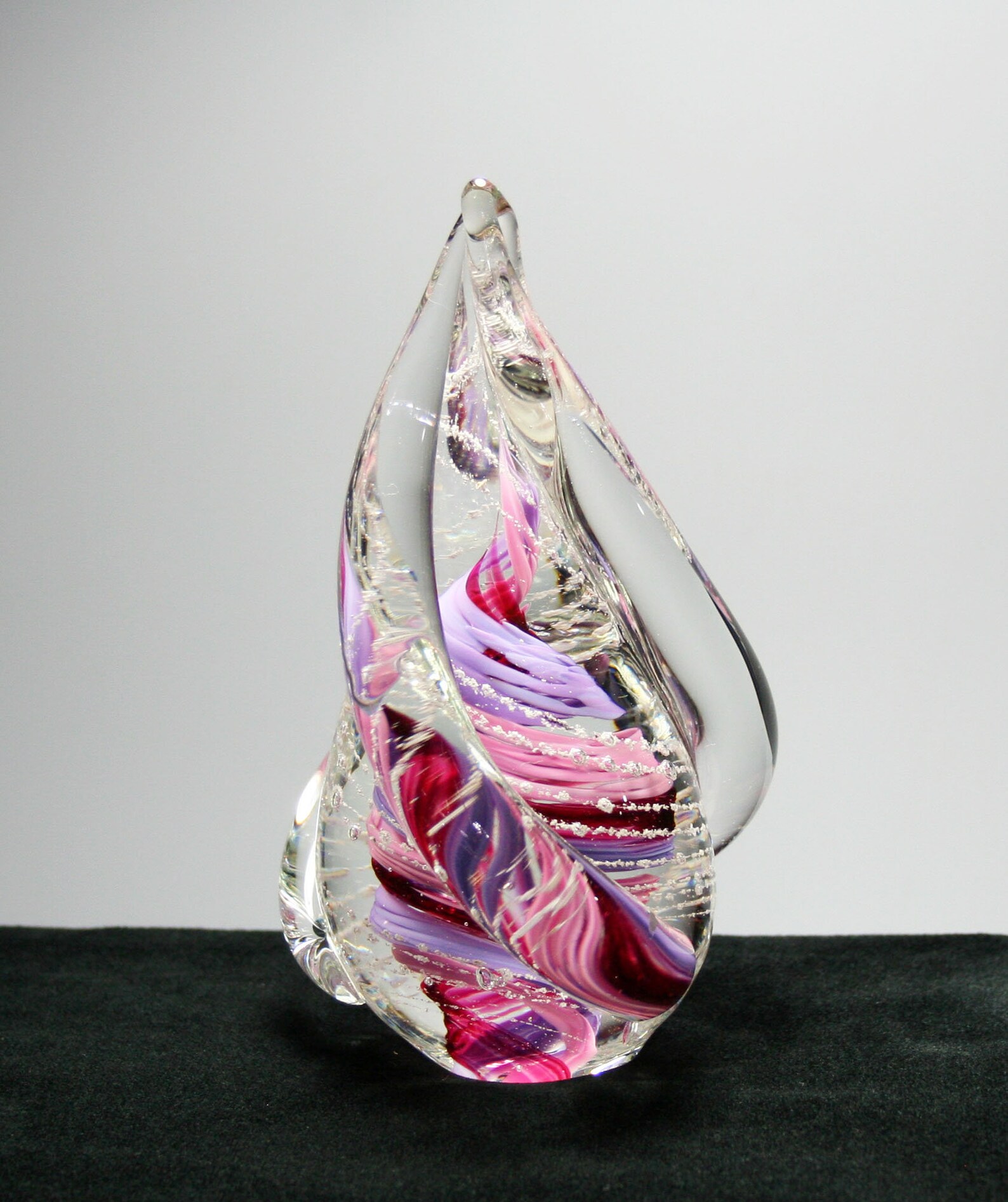 Memorial Glass Spiral Flame Paperweight Cremation Ashes Pet Etsy