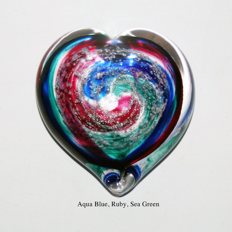 Memorial Glass Heart Paperweight, Cremation Ashes, Pet, Contact Us at www.kevinfultonglass.com For Other image 4