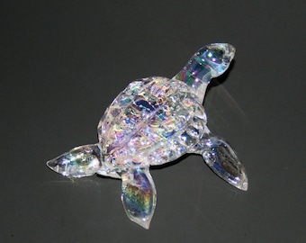 Escultura de tortuga marina de vidrio conmemorativa: recuerdo de mascotas con cenizas de cremación