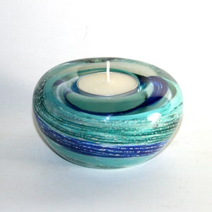 Memorial Glass Tea Light Holder: Cremation Ashes Pet Keepsake
