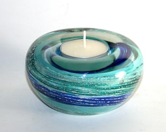 Memorial Glass Tea Light Holder: Cremation Ashes Pet Keepsake