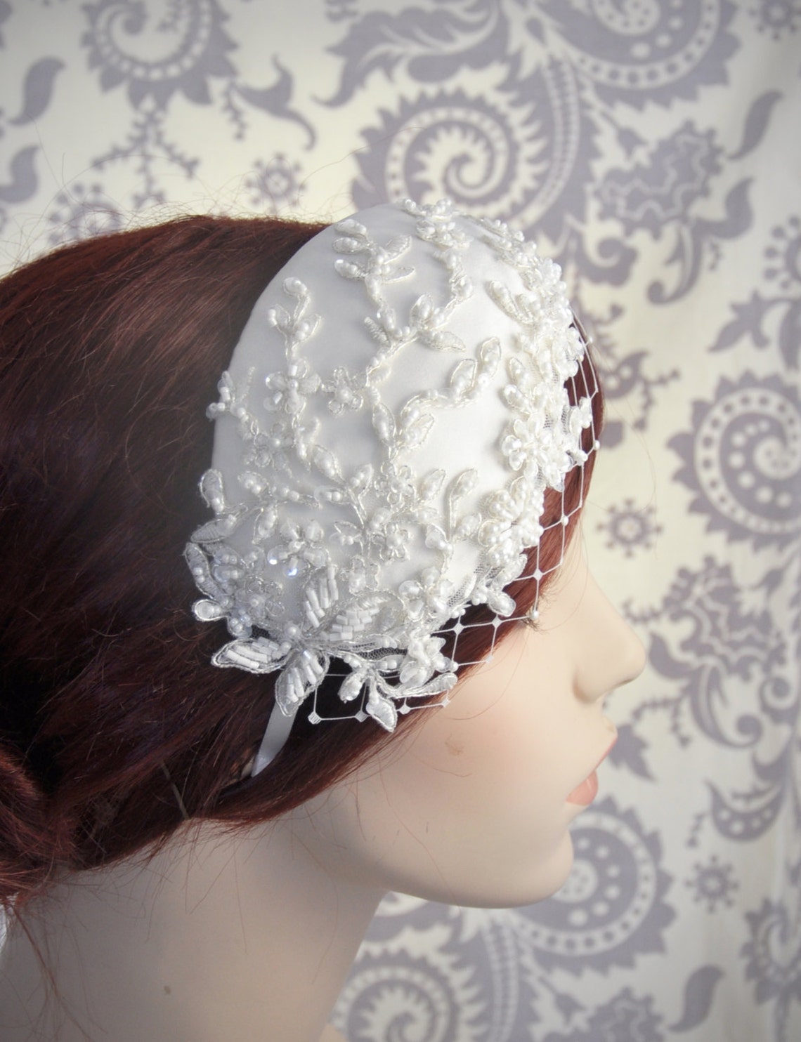 Bridal Hat Bridal cap Lace Bridal Headpiece bridal Etsy