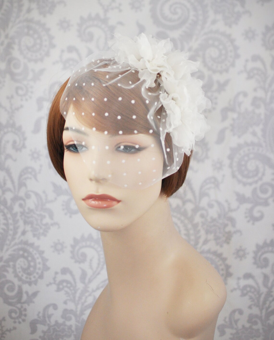 Birdcage Veil Polka Dot Blusher Veil Tulle Birdcage Veil Etsy