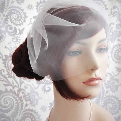 Wedding Veil Bridal Veil Birdcage Veil Ivory Tulle Etsy UK