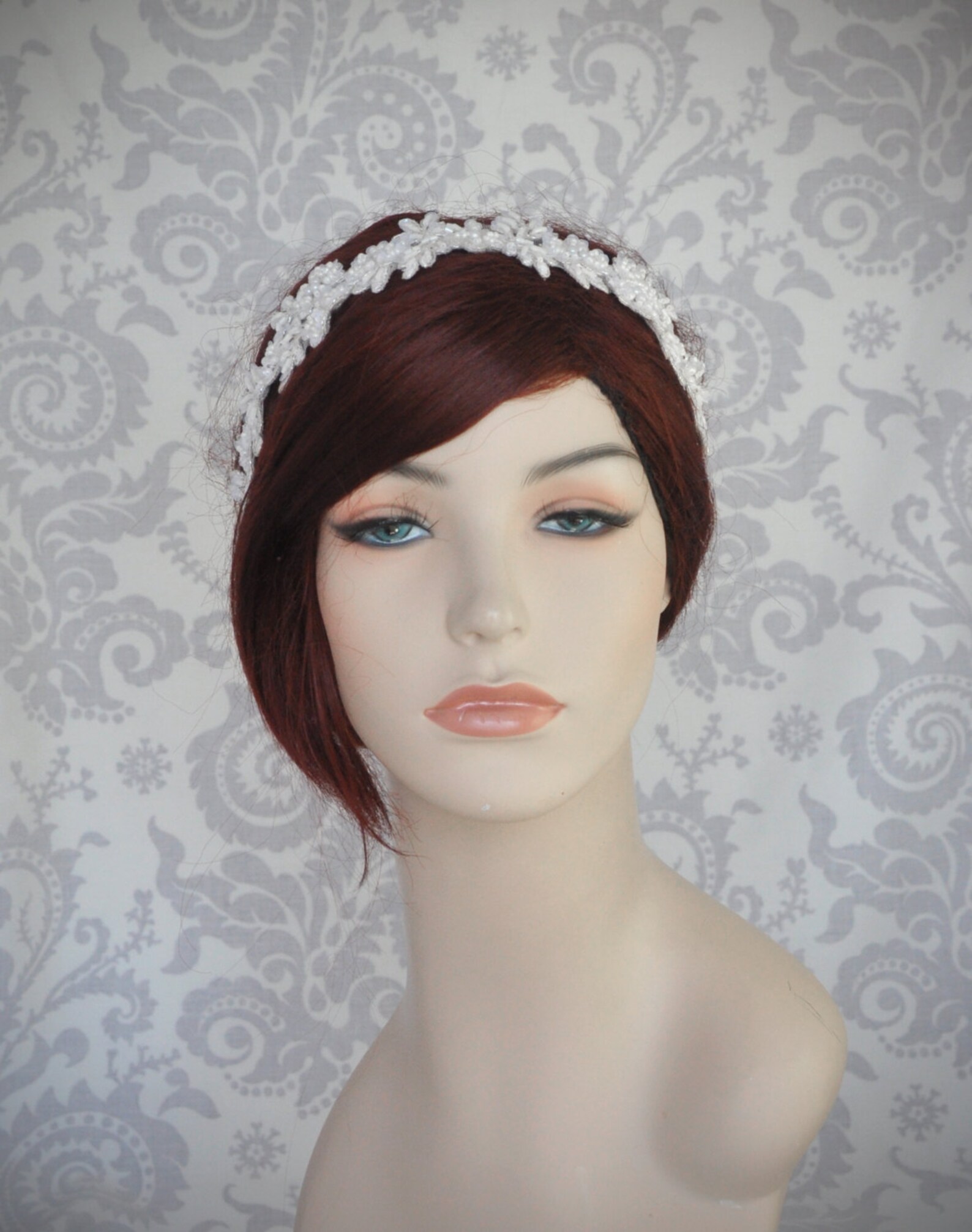 Lace Headband Bridal Headband Boho Ribbon Tie Lace Etsy