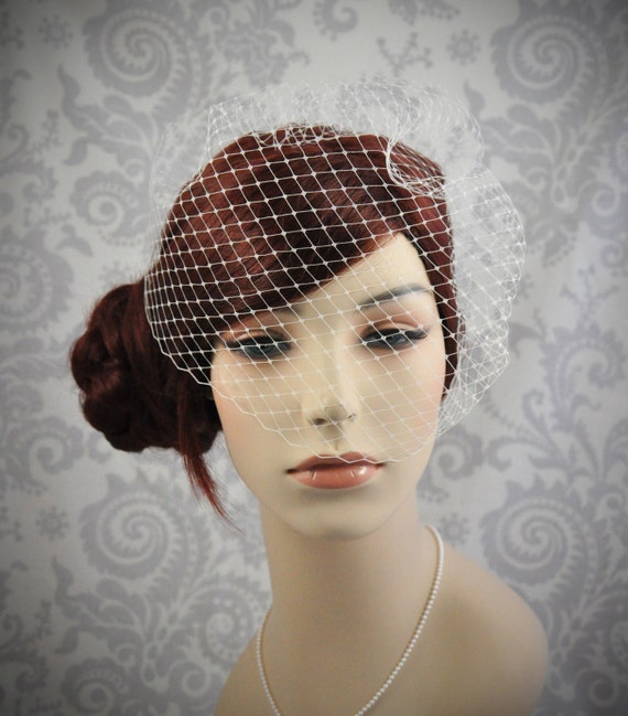 Custom Birdcage Veil Any Size ivory white champagne. Etsy