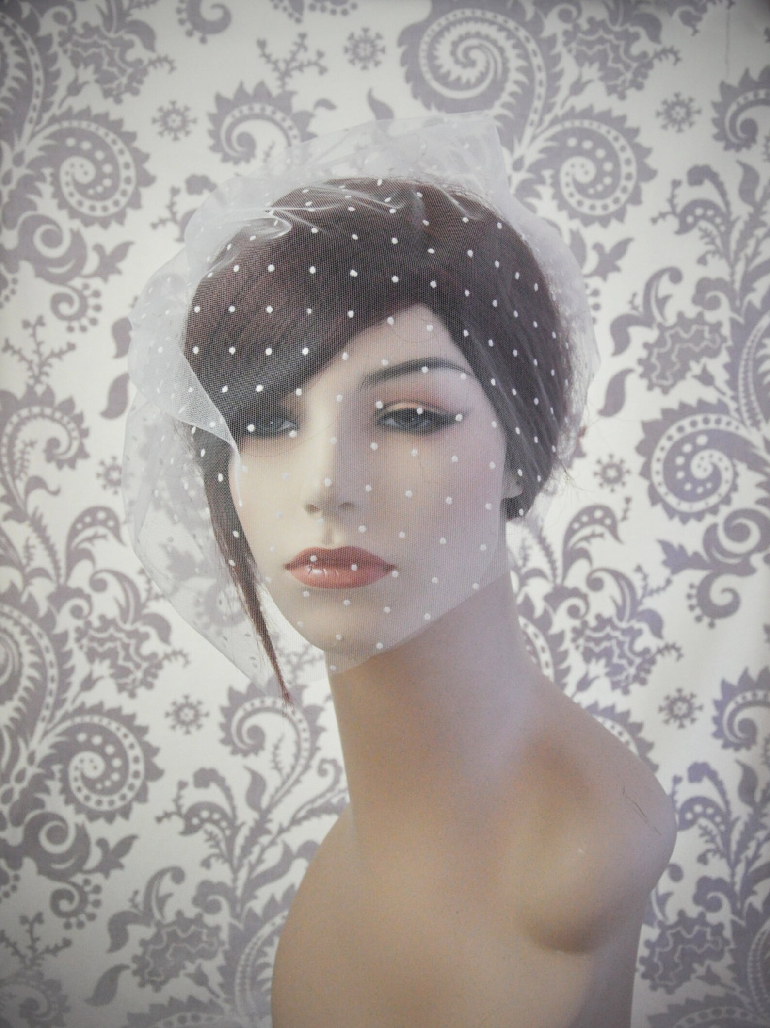 Birdcage Veil Polka Dot Blusher Veil Tulle Birdcage Veil Etsy