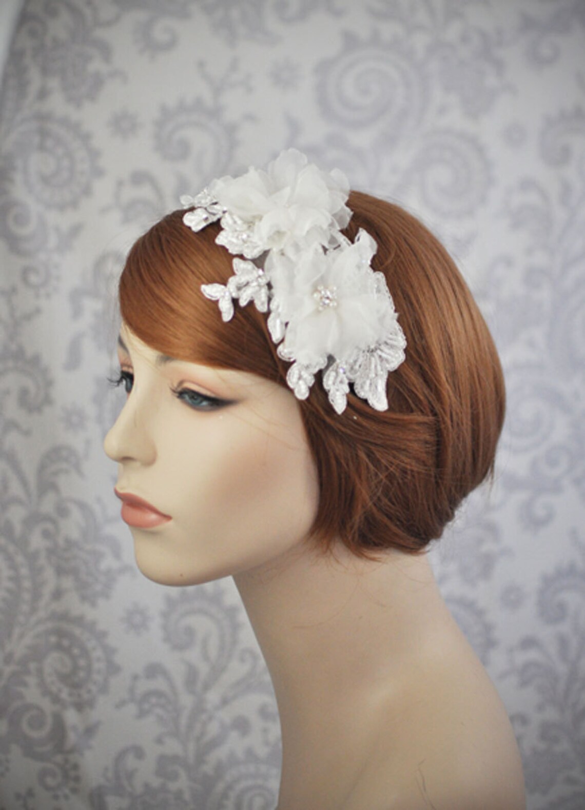 bridal lace headpiece