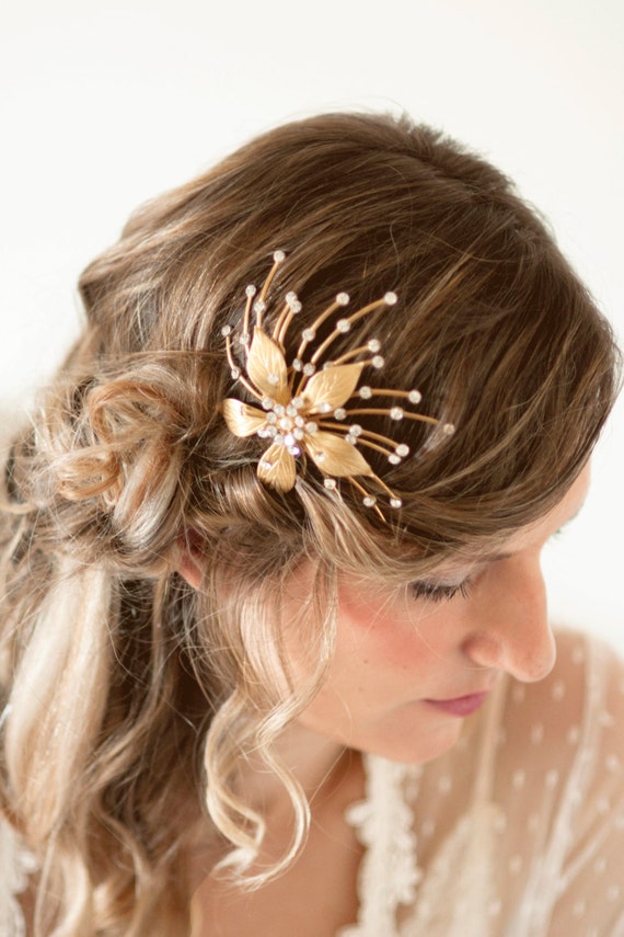 Flower Hair Comb Bridal Hair Accessories Wedding Hair Piece Etsy