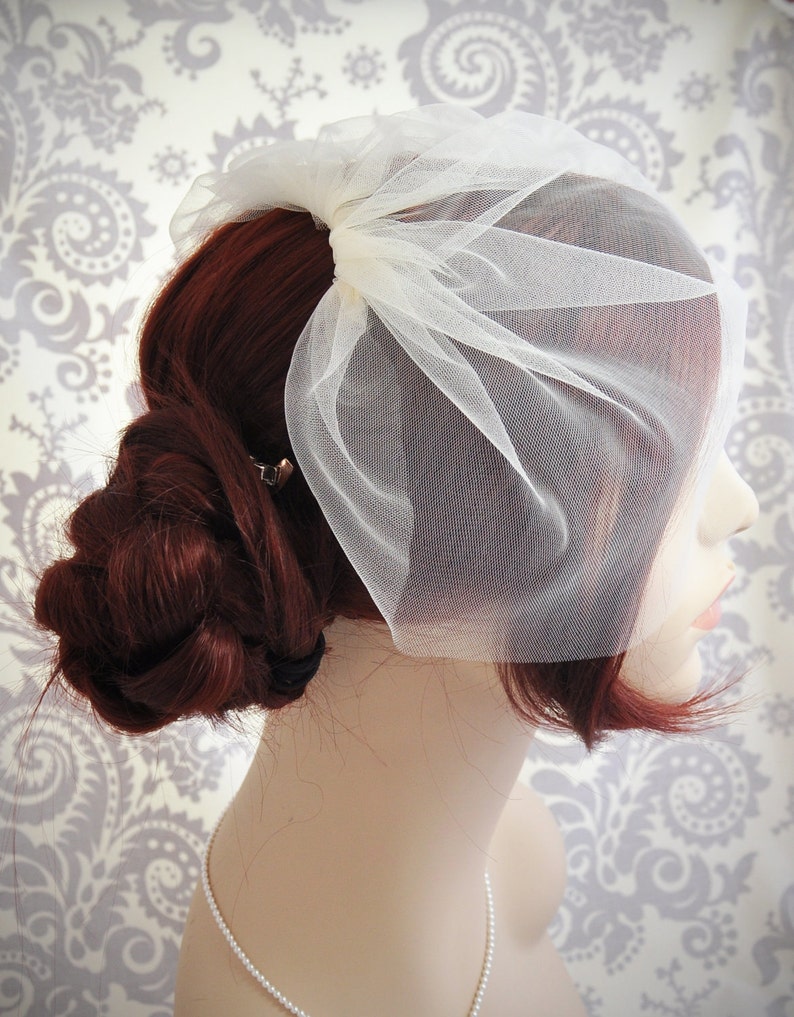 Wedding Veil Bridal Veil Birdcage Veil Ivory Tulle Etsy UK