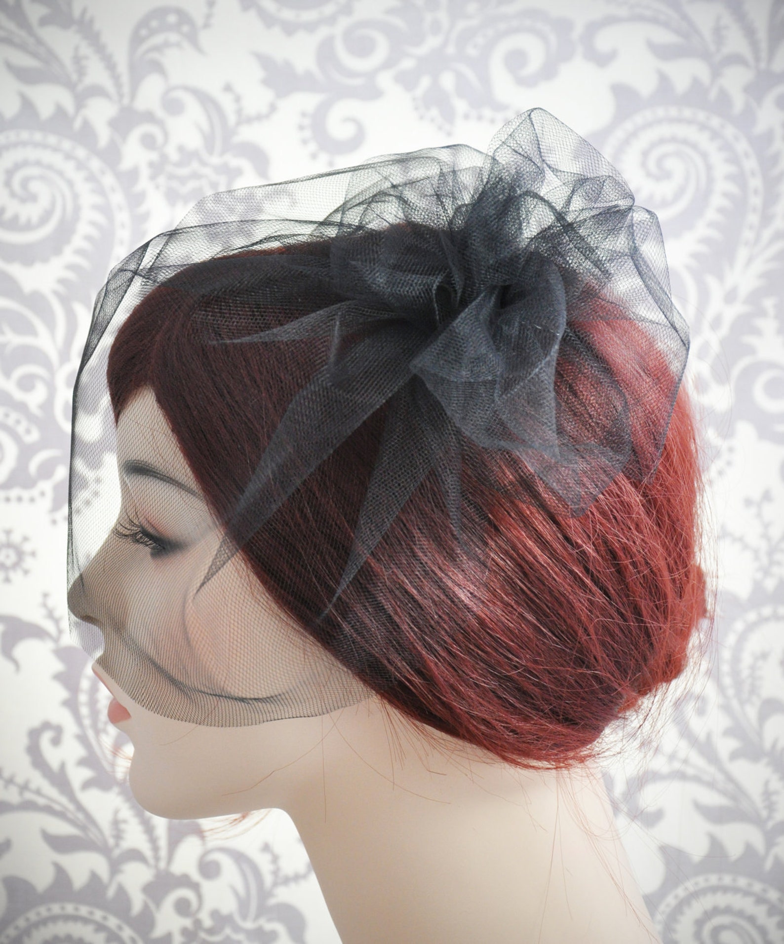 Black Veil Black Birdcage Veil Black Wedding Veil With Etsy